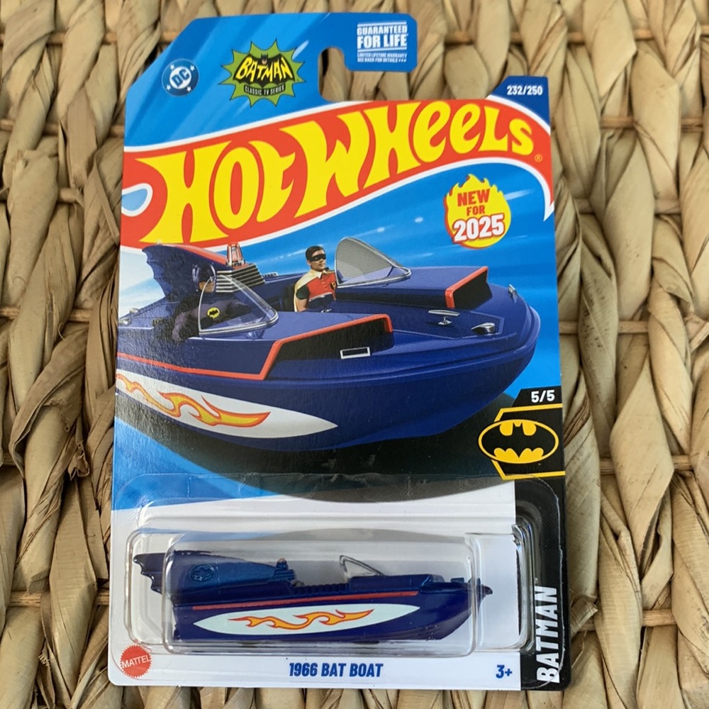 1966 Bat Boat Batman Robin Hot Wheels Blue Speedboat BatBoat Toy Mattel New 2025